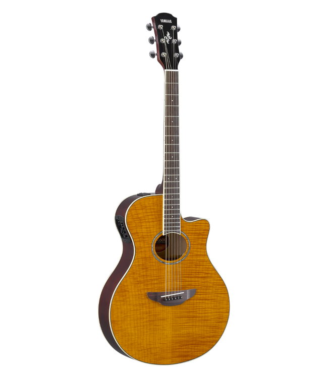 Yamaha APX600 Thinline Cutaway Flamed Top - Amber