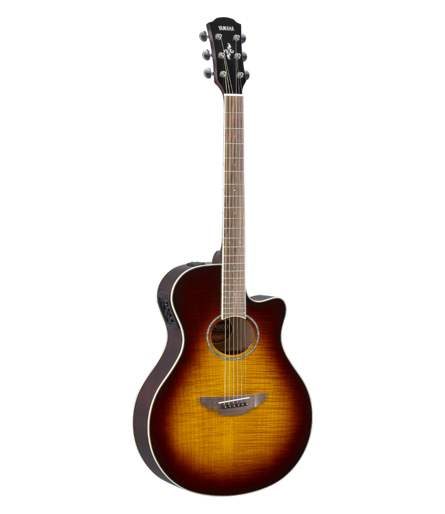 Yamaha APX600 Thinline Cutaway Flamed Top - Tobacco Brown Sunburst