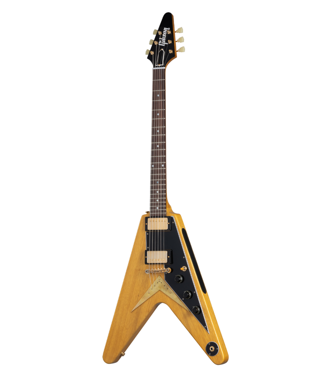 Gibson 1958 Korina Flying V Reissue - Natural, Black Pickguard