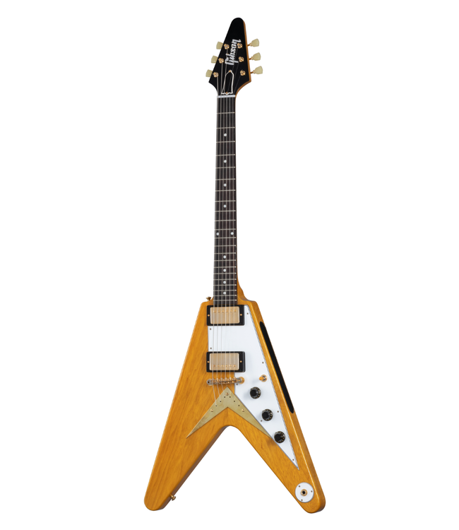Gibson 1958 Korina Flying V Reissue - Natural, White Pickguard