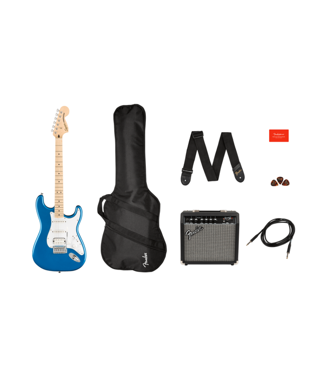 Squier Affinity Stratocaster HSS Pack - Maple Fretboard, Lake Placid Blue, Frontman 15G