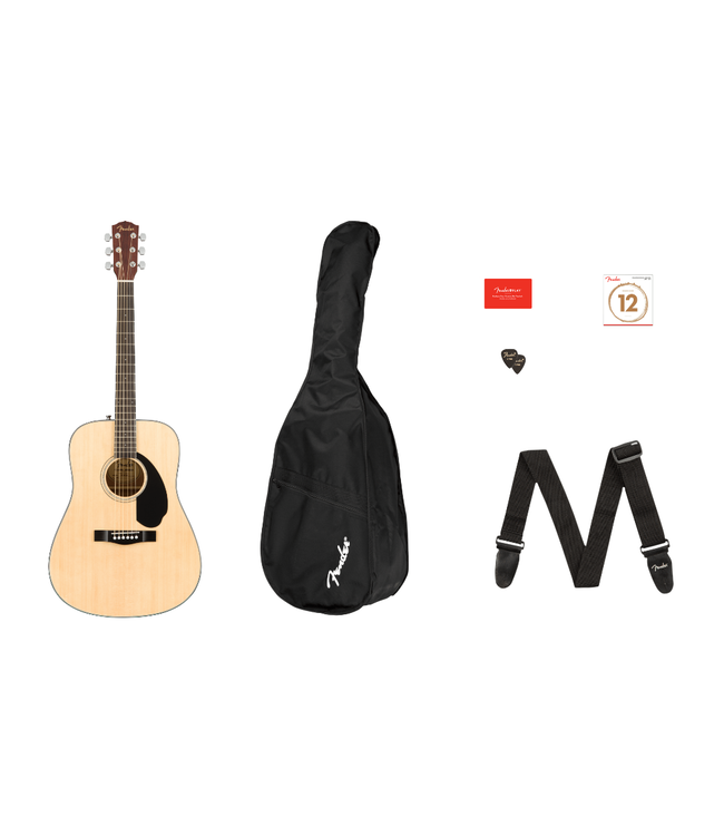 Fender CD-60S Dreadnought Pack V2 - Walnut Fretboard, Natural