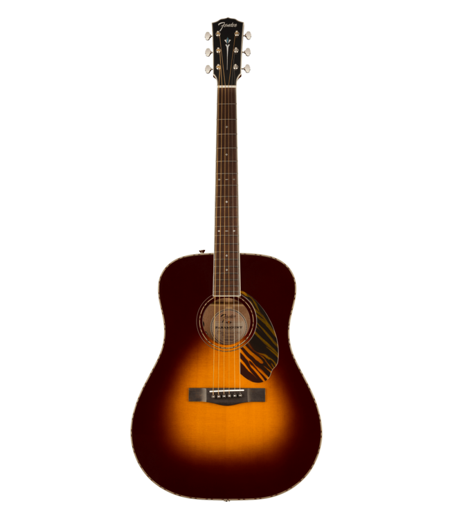 Fender Paramount PD-220E Dreadnought - Ovangkol Fretboard, 3-Colour Vintage Sunburst