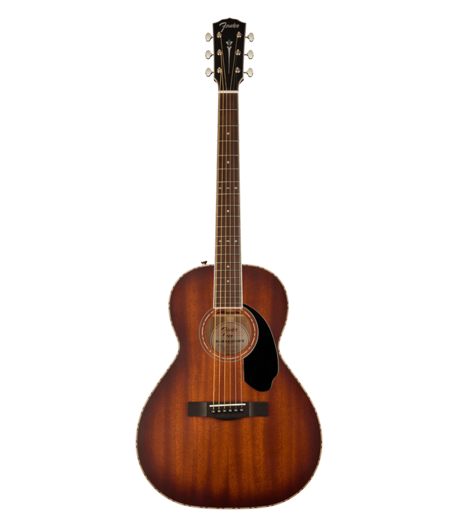 Fender Paramount PS-220E Parlor All-Mahogany - Ovangkol Fretboard, Aged Cognac Burst