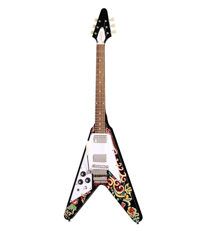 Epiphone Limited Edition Jimi Hendrix "Love Drops" Flying V Left-Handed - Ebony