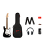 Squier Squier Affinity Stratocaster Mustang Micro Pack - Laurel Fretboard, Black