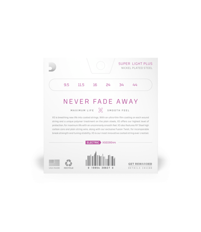 D'Addario XS Coated Nickel Electric Guitar Strings - 09.5-44 Super Light Plus