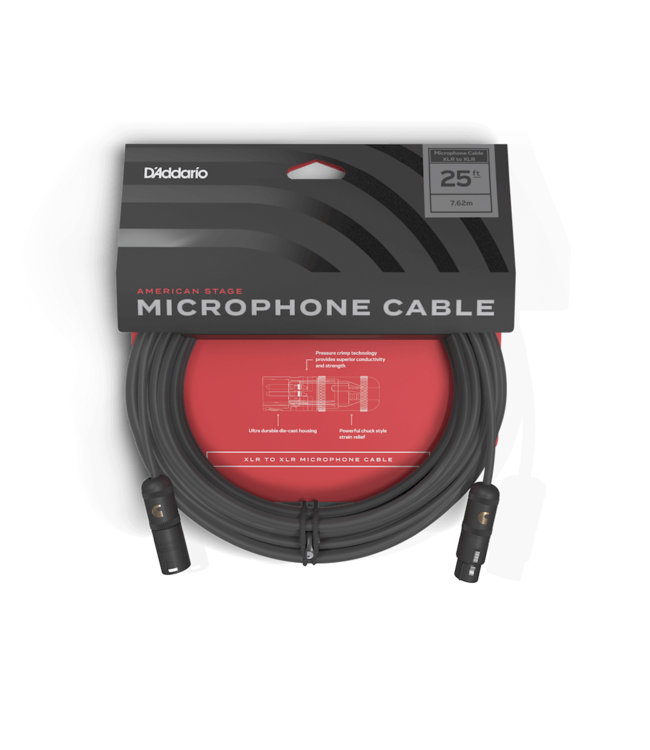 D'Addario American Stage Series Microphone Cable XLR to XLR