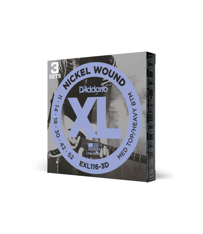D'Addario XL Nickel Electric Guitar Strings - 11-52 Medium Top/Heavy Bottom