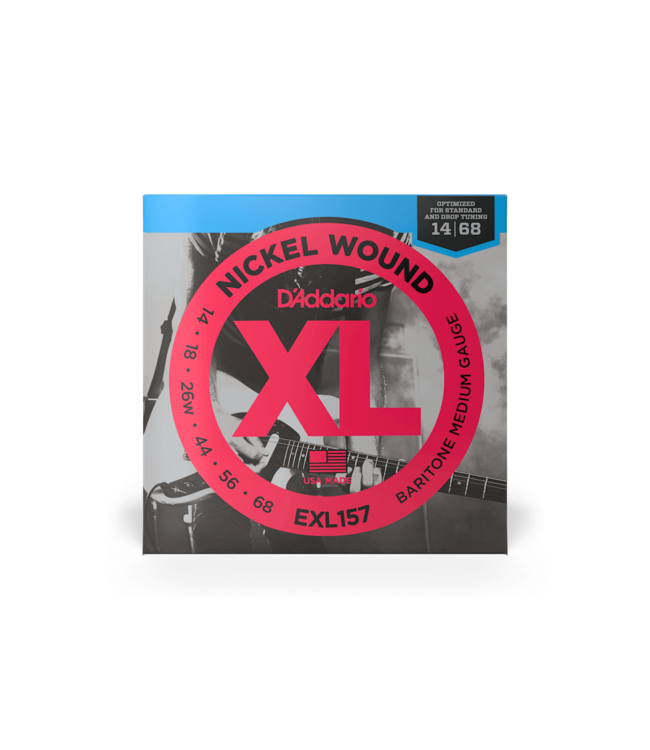 D'Addario XL Nickel Electric Guitar Strings - 14-68 Baritone Medium Wound 3rd