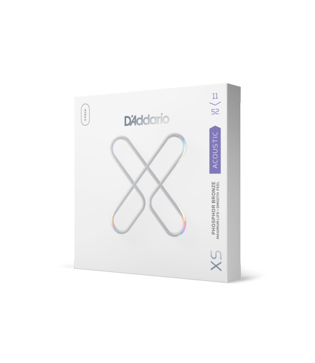 D'Addario XS Coated Phosphor Bronze Acoustic Guitar Strings - 11-52 Custom Light