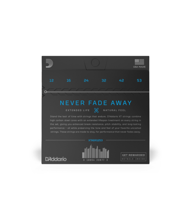 D'Addario XT Coated 80/20 Bronze Acoustic Guitar Strings - 12-53 Light