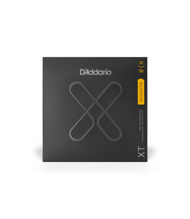 D'Addario XT Coated 80/20 Bronze Acoustic Guitar Strings - 12-56 Light Top/Medium Bottom