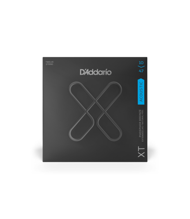 D'Addario XT Coated Phosphor Bronze Acoustic Guitar Strings - 10-47 (12-String) Light