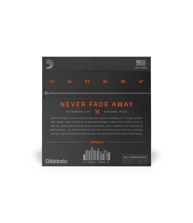 D'Addario XT Coated Phosphor Bronze Acoustic Guitar Strings - 10-47 Extra Light