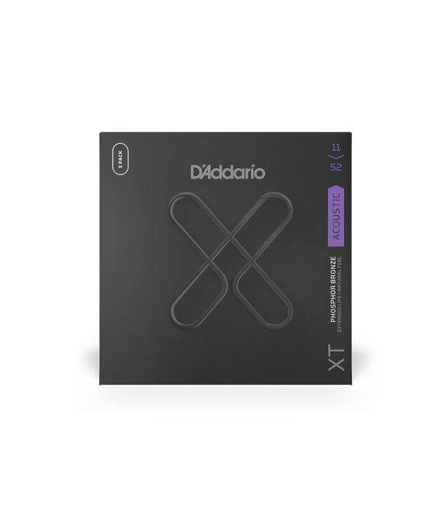 D'Addario XT Coated Phosphor Bronze Acoustic Guitar Strings - 11-52 Custom Light