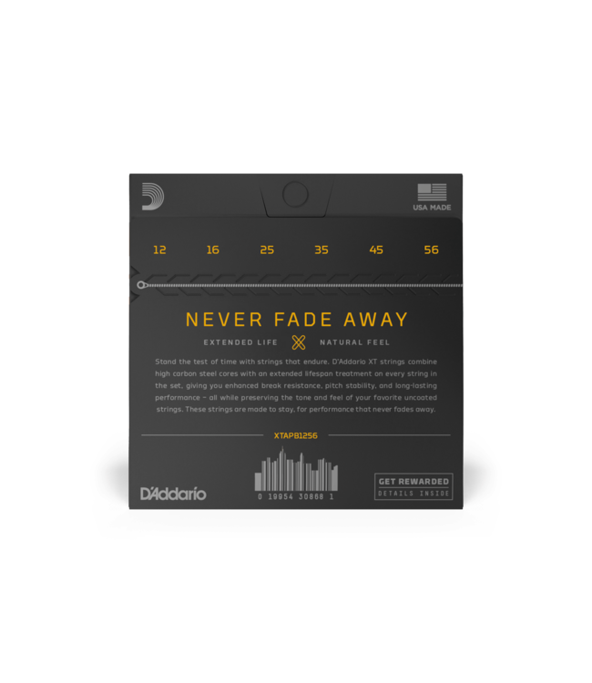 D'Addario XT Coated Phosphor Bronze Acoustic Guitar Strings - 12-56 Light Top/Medium Bottom