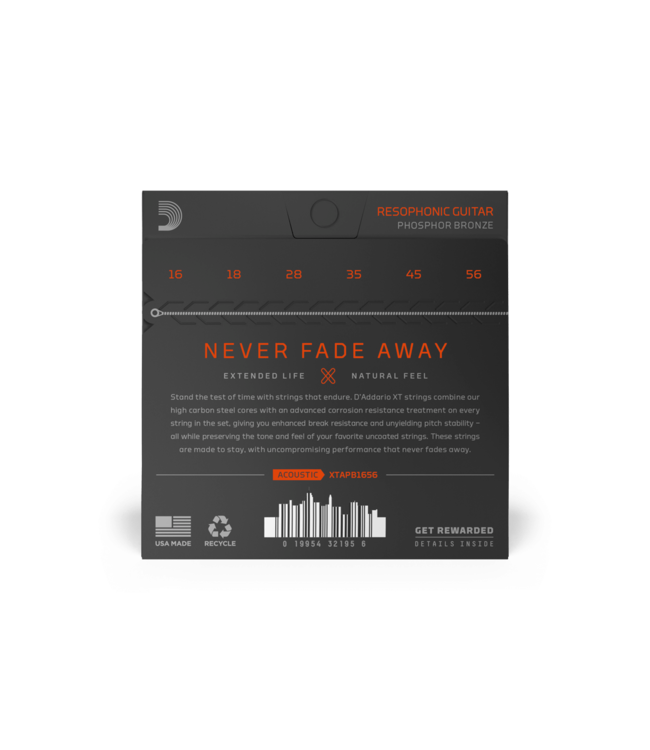 D'Addario XT Coated Phosphor Bronze Resophonic Guitar Strings - 16-56 Medium