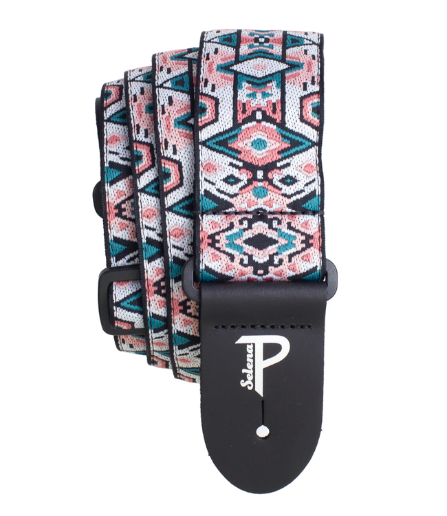 Perri's Perri's Hope Collection Geometric Jacquard Guitar Strap - Colima Watermelon