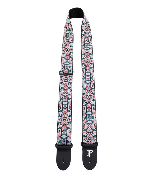 Perri's Perri's Hope Collection Geometric Jacquard Guitar Strap - Colima Watermelon