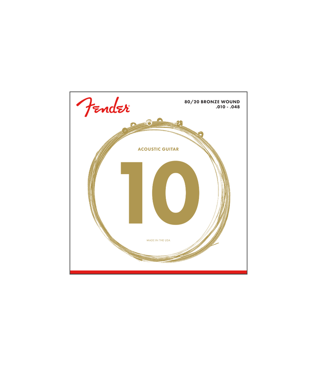 Fender 80/20 Bronze Acoustic Guitar Strings - 10-48 Extra Light (70XL)