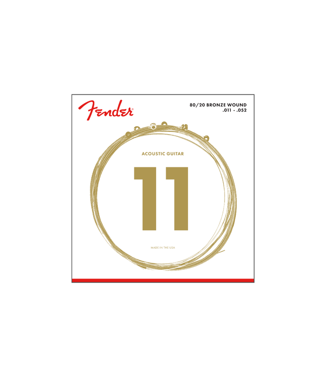 Fender 80/20 Bronze Acoustic Guitar Strings - 11-52 Custom Light (70CL)