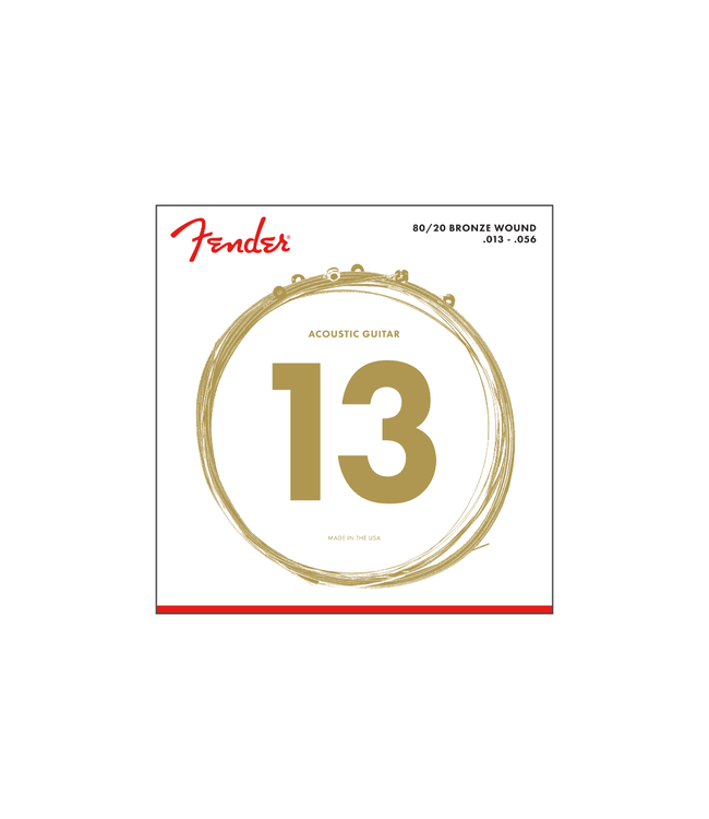Fender 80/20 Bronze Acoustic Guitar Strings - 13-56 Medium (70M)