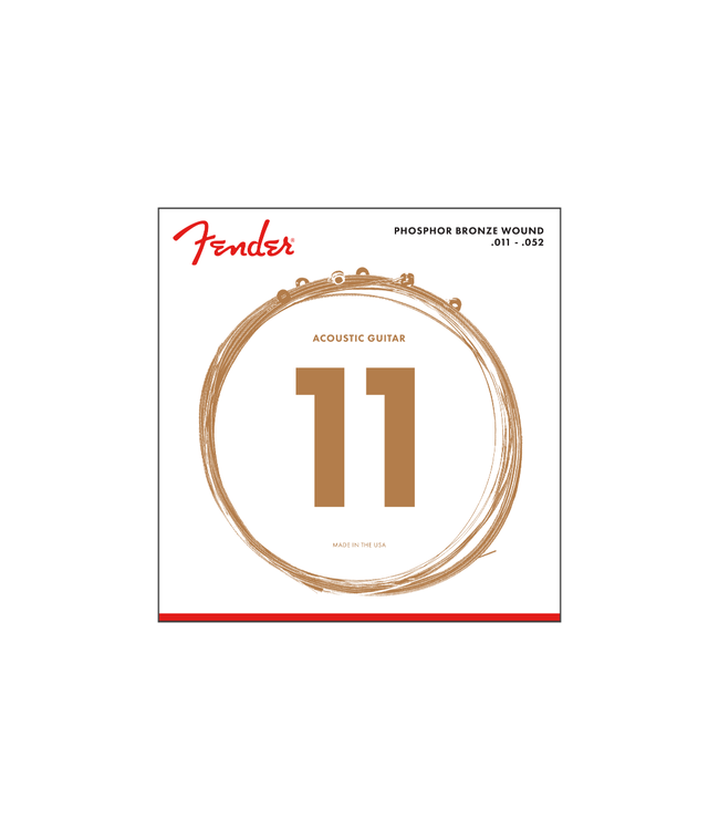 Fender Phosphor Bronze Acoustic Guitar Strings - 11-52 Custom Light (60CL)