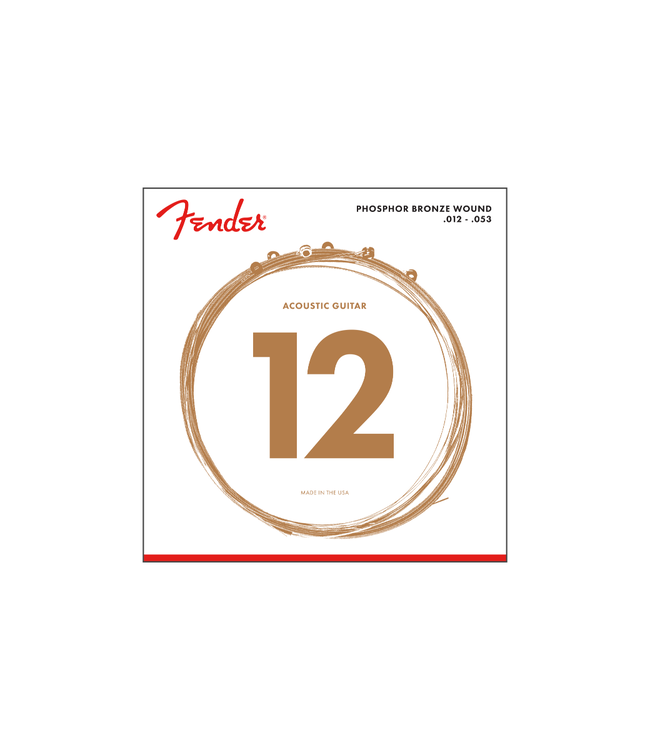 Fender Phosphor Bronze Acoustic Guitar Strings - 12-53 Light (60L)
