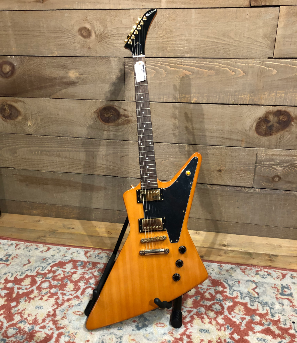 Epiphone Korina Explorer - Black Pickguard, Aged Natural (Used