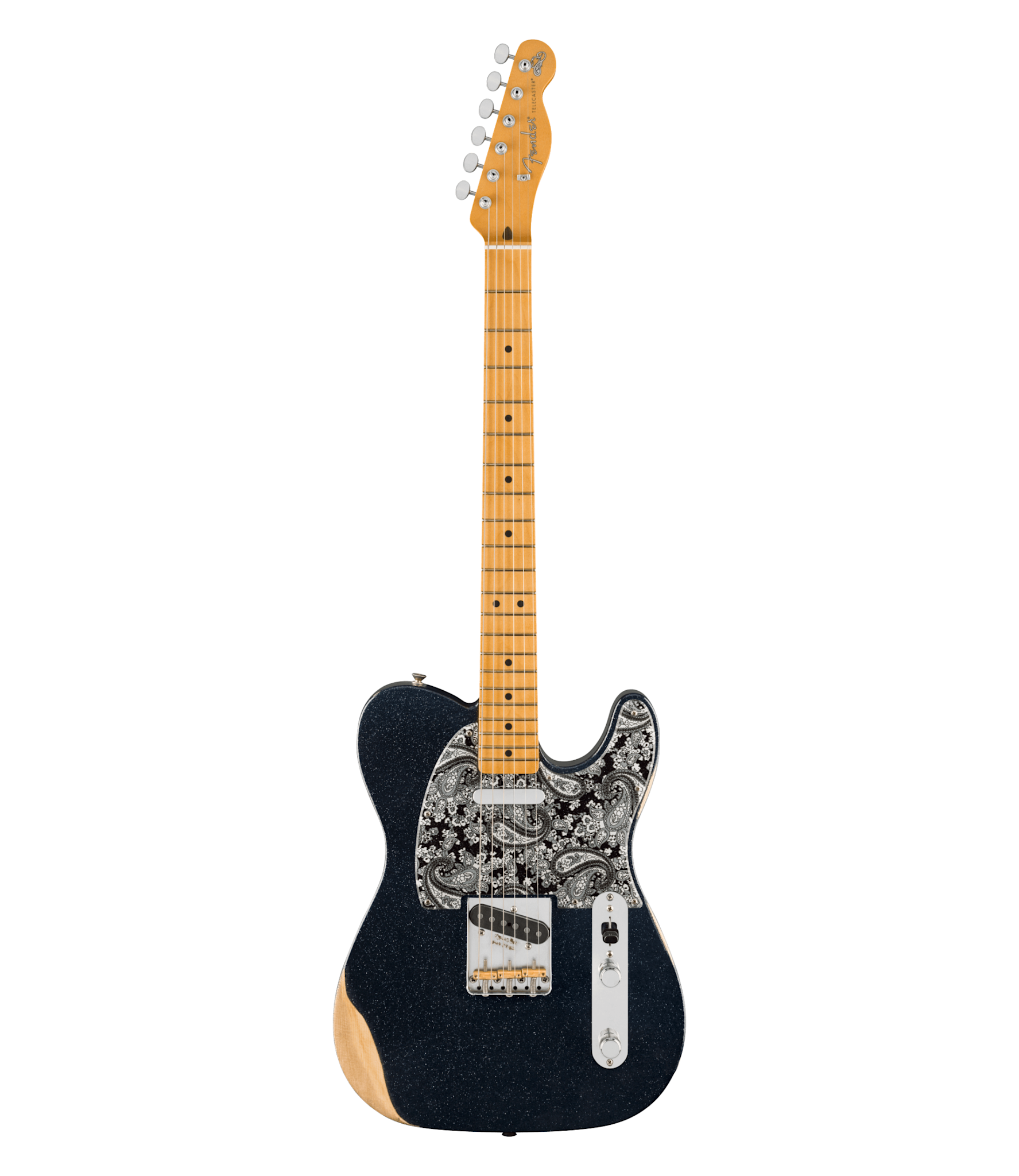 Fender Brad Paisley Road Worn Telecaster - Maple Fretboard, Black