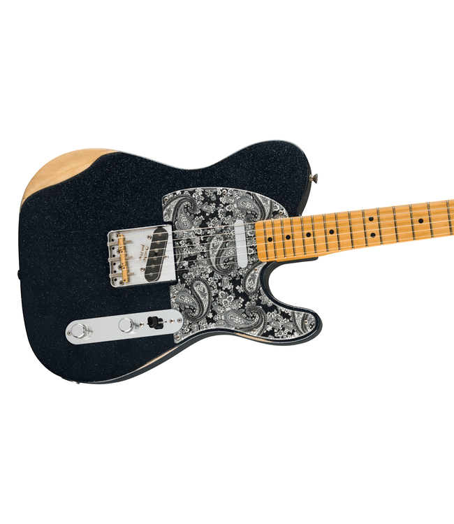 Fender Brad Paisley Road Worn Telecaster - Maple Fretboard, Black Sparkle