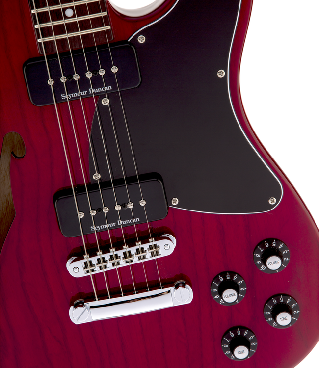 Fender Jim Adkins JA-90 Telecaster Thinline - Laurel Fretboard, Crimson Red Transparent