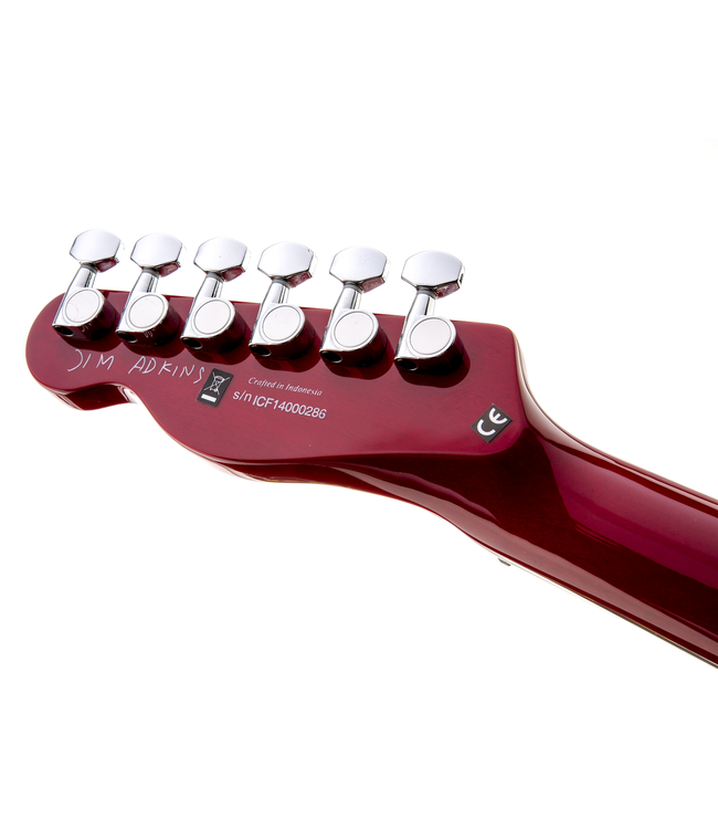Fender Jim Adkins JA-90 Telecaster Thinline - Laurel Fretboard, Crimson Red Transparent