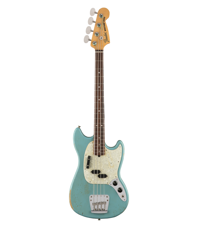 Fender JMJ Road Worn Mustang Bass - Rosewood Fretboard, Faded Daphne Blue