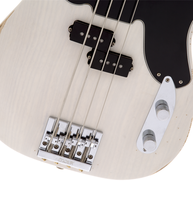 Fender Mike Dirnt Road Worn Precision Bass - Maple Fretboard, White Blonde