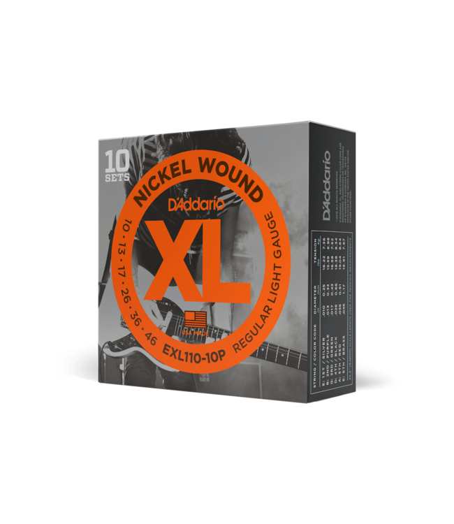 D'Addario XL Nickel Electric Guitar Strings - 10-46 Regular Light