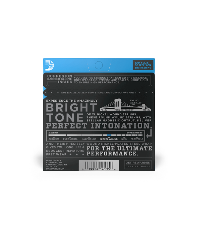 D'Addario XL Nickel Electric Guitar Strings - 10-52 Light Top/Heavy Bottom