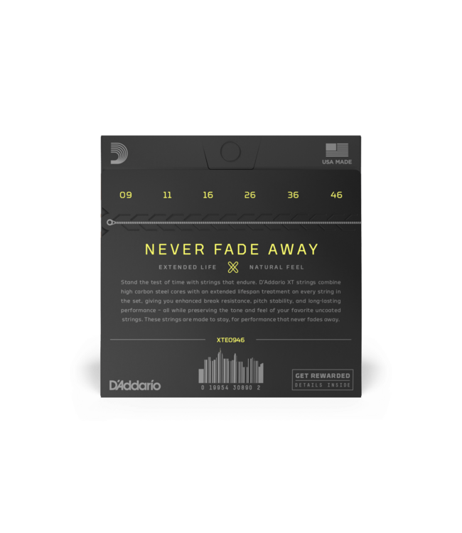 D'Addario XT Coated Nickel Electric Guitar Strings - 09-46 Super Light Top/Regular Bottom