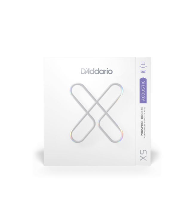 D'Addario XS Coated Phosphor Bronze Acoustic Guitar Strings - 11-52 Custom Light