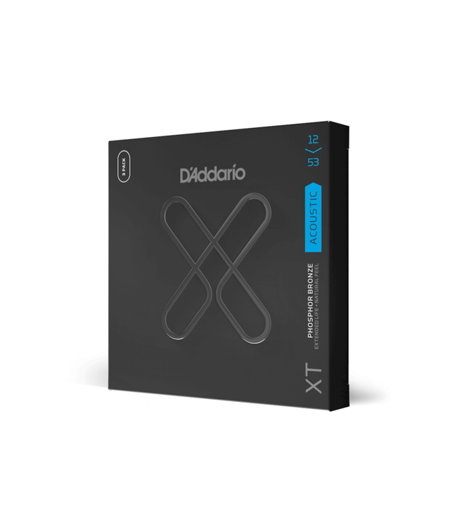 D'Addario XT Coated Phosphor Bronze Acoustic Guitar Strings - 12-53 Light