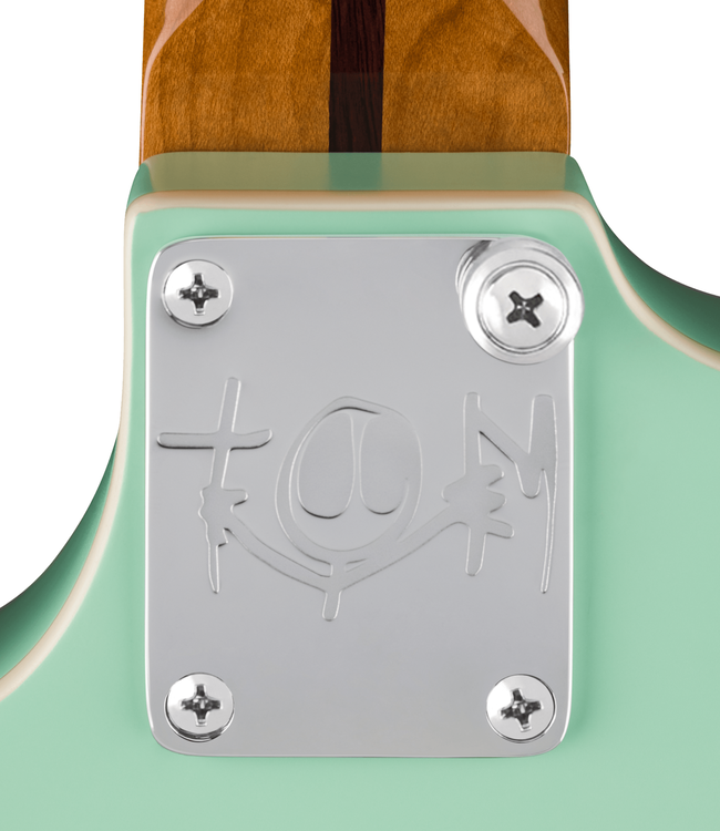 Fender Tom DeLonge Starcaster - Rosewood Fretboard, Satin Surf Green