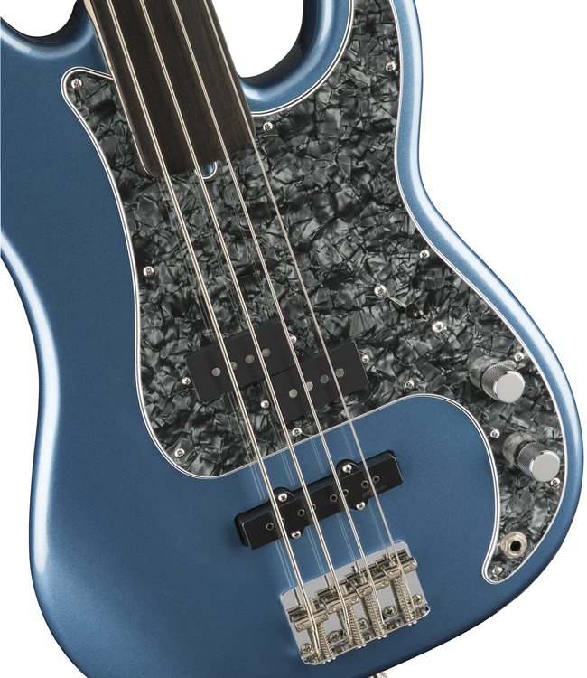 Fender Tony Franklin Fretless Precision Bass - Ebony Fretboard, Lake Placid Blue