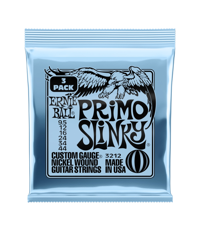 Ernie Ball Nickel Wound Electric Guitar Strings - 09.5-44 Primo Slinky