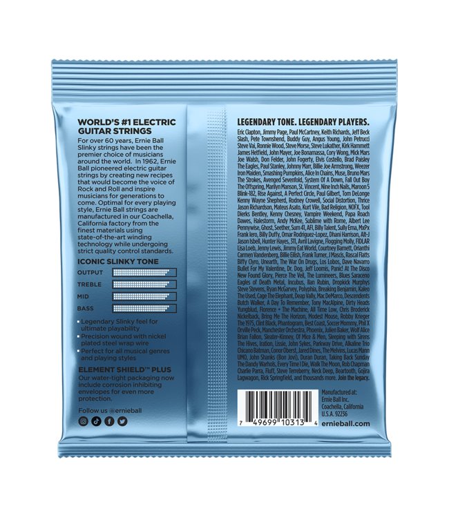 Ernie Ball Nickel Wound Electric Guitar Strings - 09.5-44 Primo Slinky