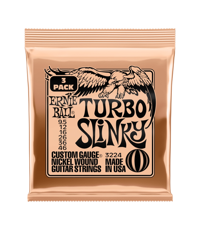 Ernie Ball Nickel Wound Electric Guitar Strings - 09.5-46 Turbo Slinky