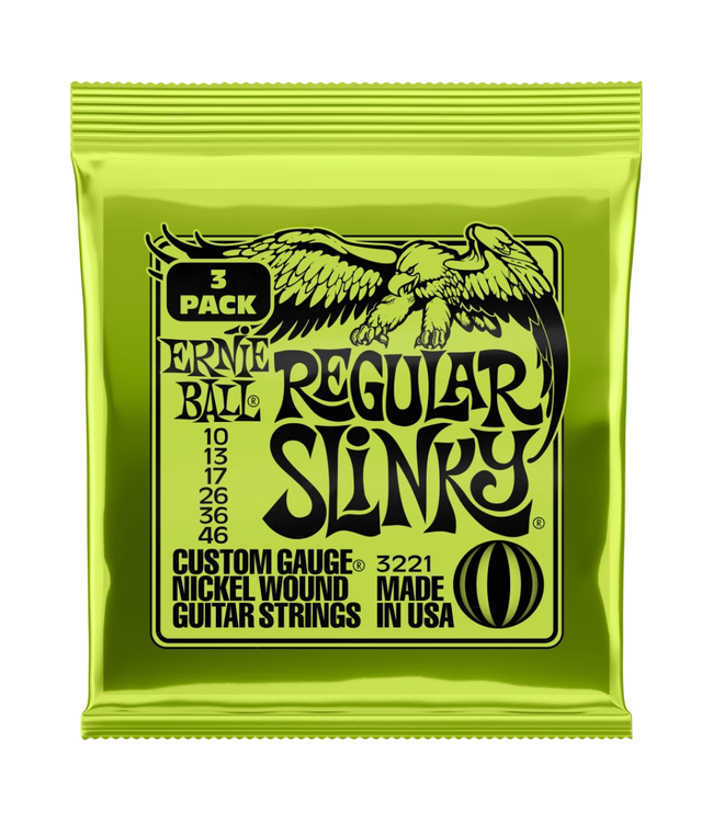 Ernie Ball Nickel Wound Electric Guitar Strings - 10-46 Regular Slinky