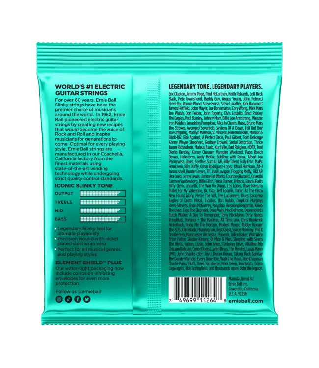 Ernie Ball Nickel Wound Electric Guitar Strings - 12-56 Not Even Slinky