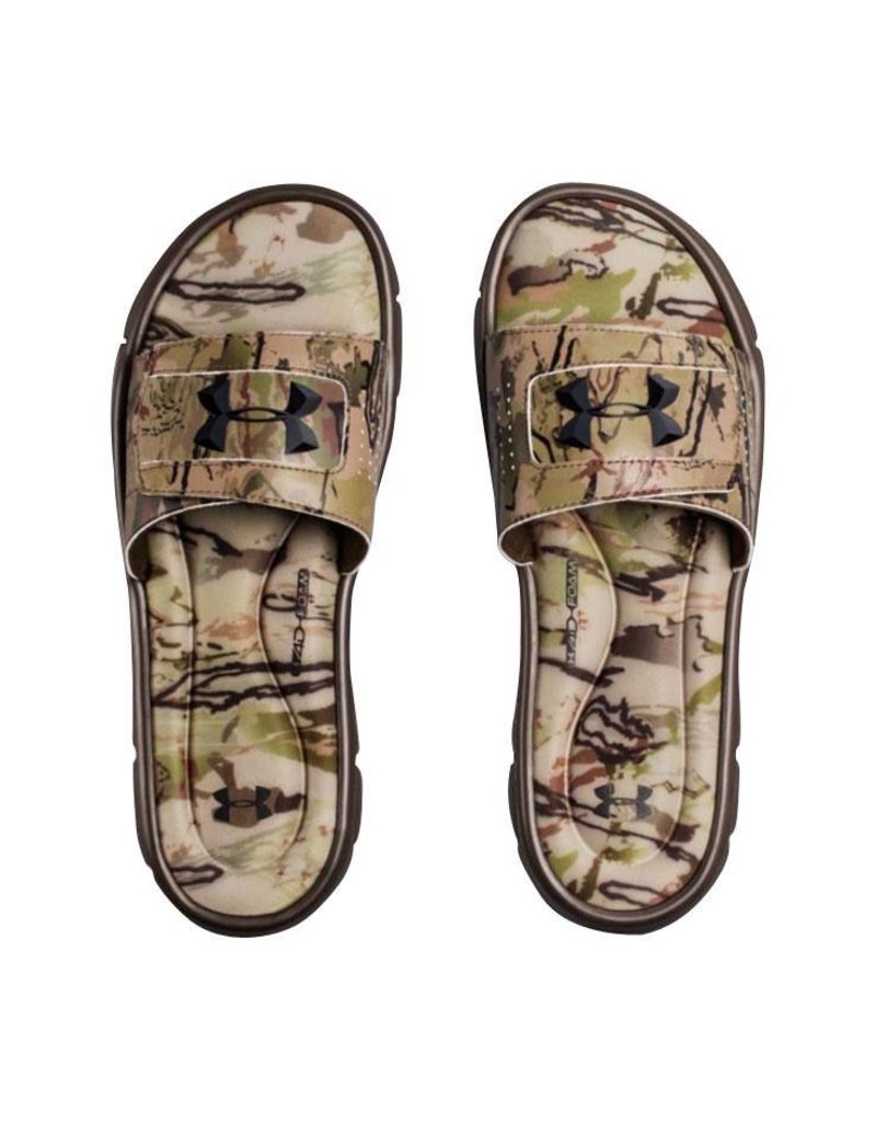 camo under armour flip flops
