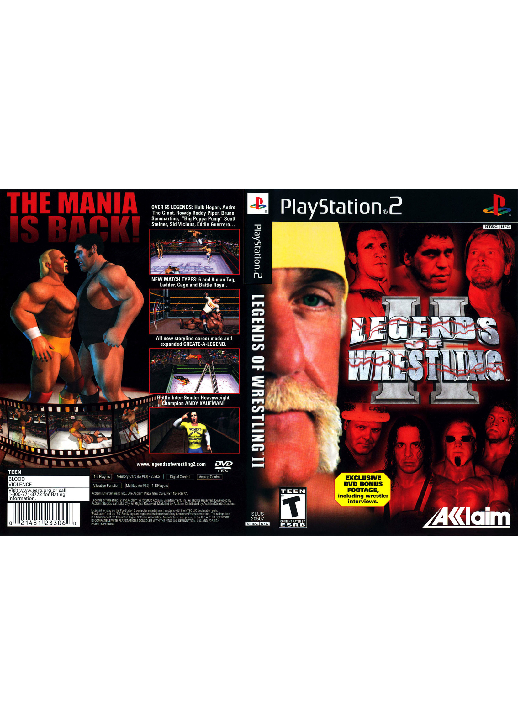 Sony Playstation 2 (PS2) Legends of Wrestling II